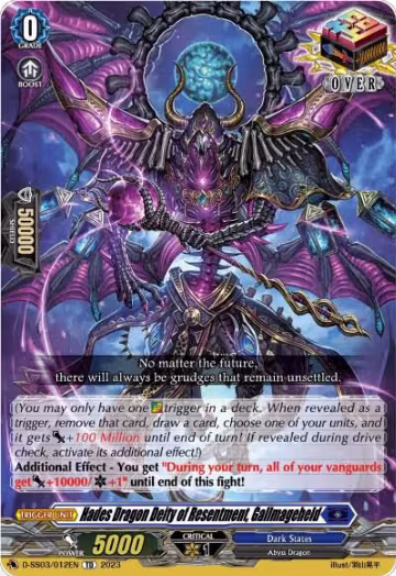 Hades Dragon Deity of Resentment, Gallmageheld (D-SS03/012EN), D-SS03: Stride Deckset -Chronojet- — Vanguard card price