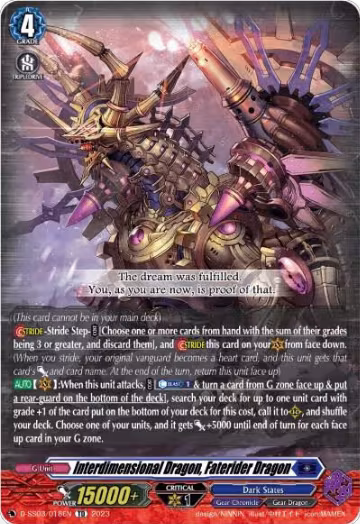 Interdimensional Dragon, Faterider Dragon (D-SS03/018EN), D-SS03: Stride Deckset -Chronojet- — Vanguard card price