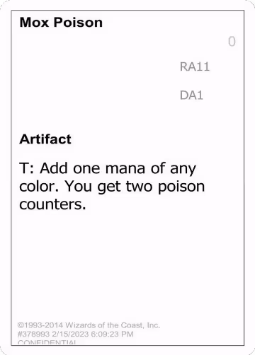 Mox Poison, Un-Known Event Playtest Cards — Magic card price