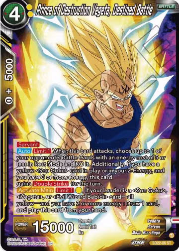 Prince of Destruction Vegeta, Destined Battle (SD22-06), Power Absorbed — DB Super card price