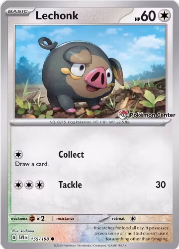 Lechonk (Pokemon Center Exclusive) (155/198), Miscellaneous Cards & Products — Pokémon card price