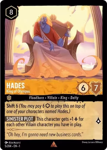 Hades - King of Olympus (5/204), The First Chapter — Lorcana card price