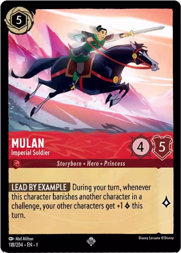 Mulan - Imperial Soldier (118/204), The First Chapter — Lorcana card price