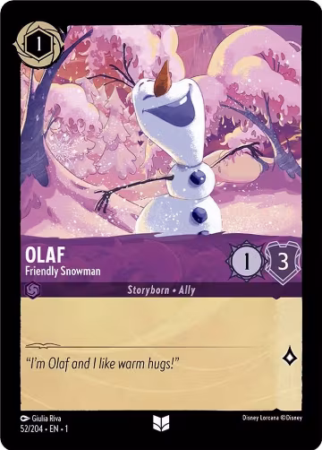 Olaf - Friendly Snowman (52/204), The First Chapter — Lorcana card price