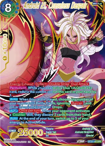 Android 21, Ceaseless Despair (SPR) (BT20-143), Power Absorbed — DB Super card price