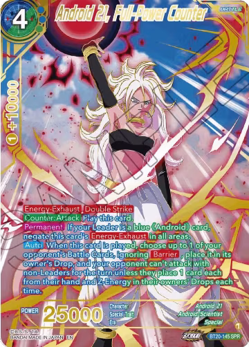 Android 21, Full-Power Counter (SPR) (BT20-145), Power Absorbed — DB Super card price