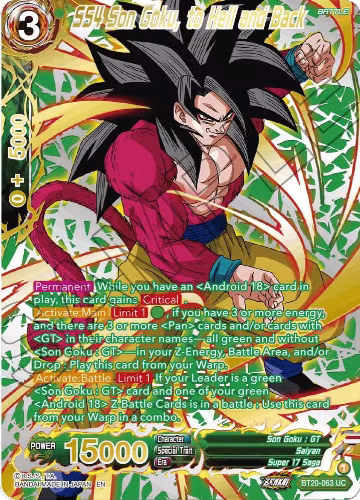 SS4 Son Goku, to Hell and Back (Gold-Stamped) (BT20-063), Power Absorbed — DB Super card price