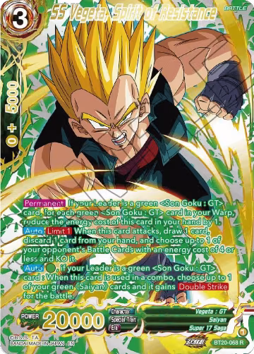 SS Vegeta, Spirit of Resistance (Gold-Stamped) (BT20-068), Power Absorbed — DB Super card price