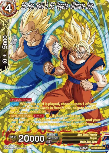 SS Son Goku & SS Vegeta, Ultimate Duo (Silver Foil) (BT20-096), Power Absorbed — DB Super card price