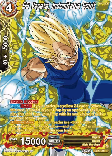 SS Vegeta, Indomitable Spirit (Silver Foil) (BT20-097), Power Absorbed — DB Super card price