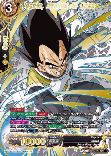 Vegeta, Against All Odds (Gold-Stamped) (BT20-123), Power Absorbed — DB Super card price