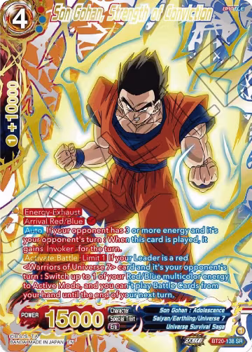 Son Gohan, Strength of Conviction (Gold-Stamped) (BT20-138), Power Absorbed — DB Super card price