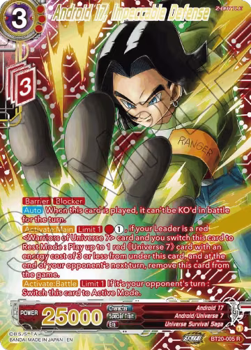 Android 17, Impeccable Defense (Gold-Stamped) (BT20-005), Power Absorbed — DB Super card price