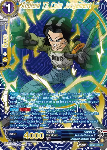 Android 17, Calm Judgement (Gold-Stamped) (BT20-033), Power Absorbed — DB Super card price