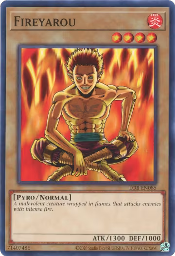 Fireyarou (LOB-EN085), Legend of Blue Eyes White Dragon (25th Anniversary Edition) — Yu-Gi-Oh! card price