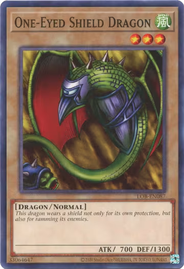 One-Eyed Shield Dragon (LOB-EN087), Legend of Blue Eyes White Dragon (25th Anniversary Edition) — Yu-Gi-Oh! card price