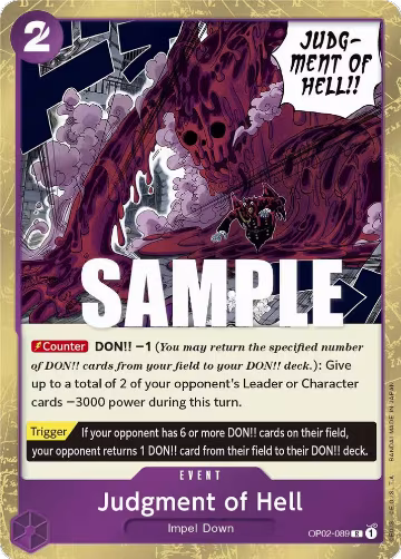 Judgment of Hell (OP02-089), Paramount War — One Piece card price