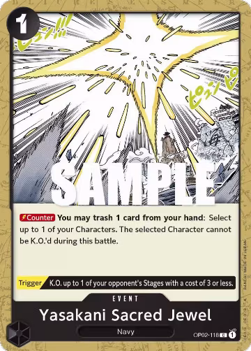 Yasakani Sacred Jewel (OP02-118), Paramount War — One Piece card price