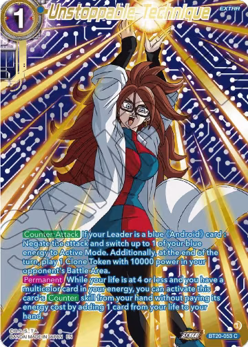 Unstoppable Technique (Gold-Stamped) (BT20-053), Power Absorbed — DB Super card price