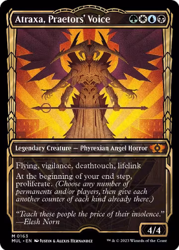Atraxa, Praetors' Voice (Halo Foil) (163), March of the Machine: Multiverse Legends — Magic card price