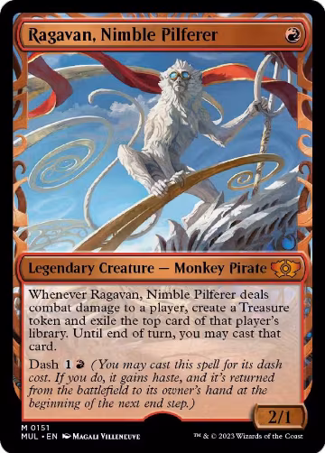 Ragavan, Nimble Pilferer (Halo Foil) (151), March of the Machine: Multiverse Legends — Magic card price
