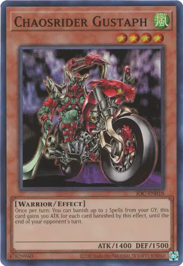 Chaosrider Gustaph (IOC-EN018), Invasion of Chaos (25th Anniversary Edition) — Yu-Gi-Oh! card price
