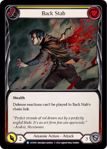 Back Stab (Yellow) (OUT016), Outsiders — Flesh & Blood card price