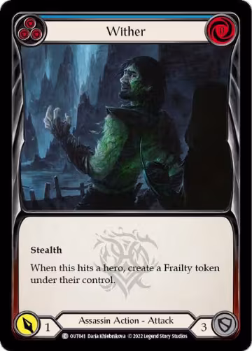 Wither (Blue) (OUT041), Outsiders — Flesh & Blood card price