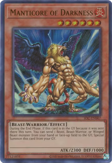Manticore of Darkness (IOC-EN067), Invasion of Chaos (25th Anniversary Edition) — Yu-Gi-Oh! card price