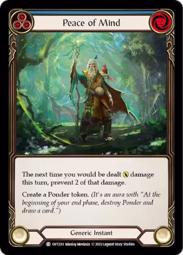 Peace of Mind (Blue) (OUT233), Outsiders — Flesh & Blood card price