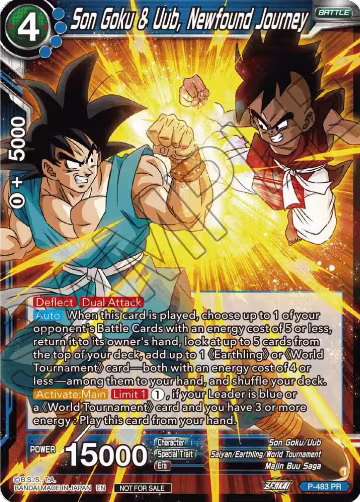 Son Goku & Uub, Newfound Journey (Zenkai Series Tournament Pack Vol.3) (P-483), Tournament Promotion Cards — DB Super card price