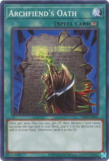 Archfiend's Oath (DCR-EN092), Dark Crisis (25th Anniversary Edition) — Yu-Gi-Oh! card price
