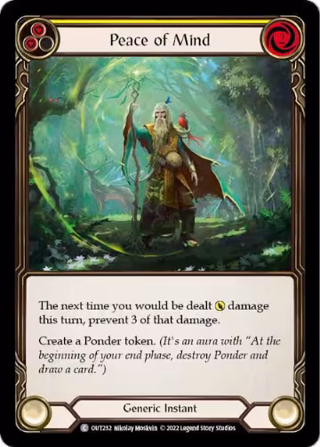 Peace of Mind (Yellow) (OUT232), Outsiders — Flesh & Blood card price