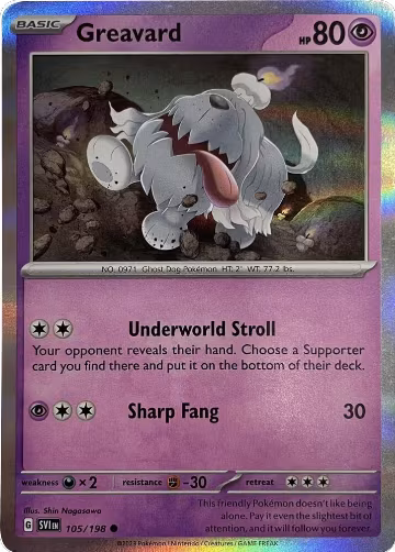 Greavard - 105/198 (Mirage Holo) (105/198), Miscellaneous Cards & Products — Pokémon card price