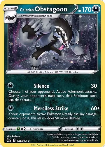 Galarian Obstagoon (Cosmos Holo) (161/264), Miscellaneous Cards & Products — Pokémon card price