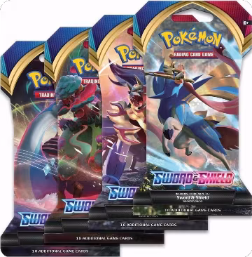 Sword And Shield Base Set Sleeved Booster Pack Art Bundle [Set of 4], Sword & Shield Base Set — Pokémon sealed product price