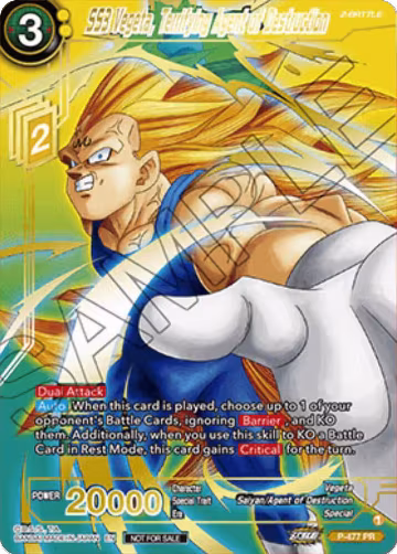 SS3 Vegeta, Terrifying Agent of Destruction (Gold-Stamped) (P-477), Tournament Promotion Cards — DB Super card price