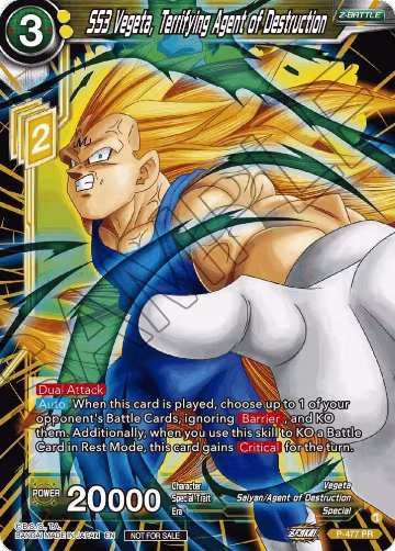 SS3 Vegeta, Terrifying Agent of Destruction (Silver Foil) (P-477), Tournament Promotion Cards — DB Super card price