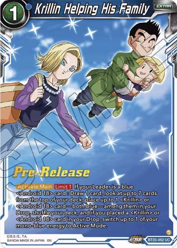 Krillin Helping His Family (BT20-052), Power Absorbed Pre-Release Cards — DB Super card price