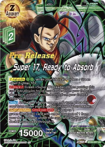 Super 17, Ready to Absorb (BT20-057), Power Absorbed Pre-Release Cards — DB Super card price