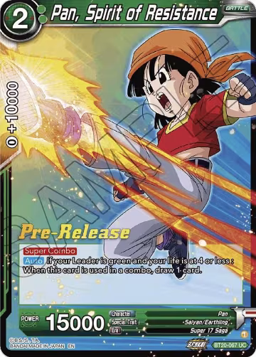 Pan, Spirit of Resistance (BT20-067), Power Absorbed Pre-Release Cards — DB Super card price
