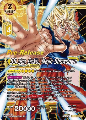 SS Son Goku, Majin Showdown (BT20-086), Power Absorbed Pre-Release Cards — DB Super card price