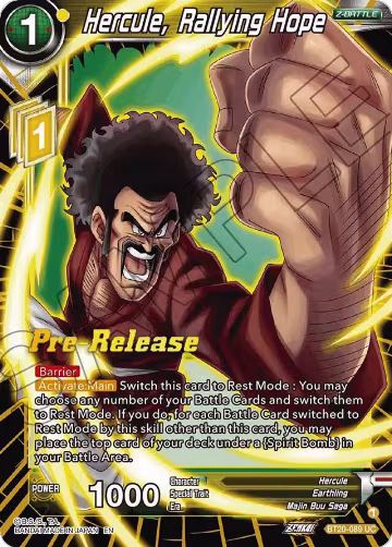 Hercule, Rallying Hope (BT20-089), Power Absorbed Pre-Release Cards — DB Super card price