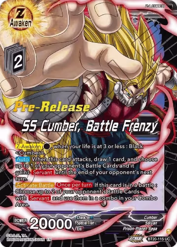SS Cumber, Battle Frenzy (BT20-115), Power Absorbed Pre-Release Cards — DB Super card price