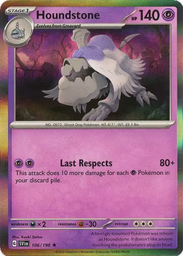 Houndstone (106/198), Scarlet & Violet Base Set — Pokémon card price