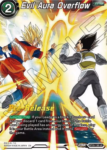 Evil Aura Overflow (BT20-136), Power Absorbed Pre-Release Cards — DB Super card price