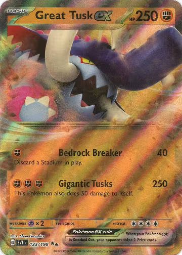 Great Tusk ex - 123/198 (123/198), Scarlet & Violet Base Set — Pokémon card price