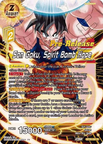Son Goku, Spirit Bomb Hope (BT20-087), Power Absorbed Pre-Release Cards — DB Super card price