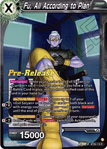 Fu, All According to Plan (BT20-118), Power Absorbed Pre-Release Cards — DB Super card price