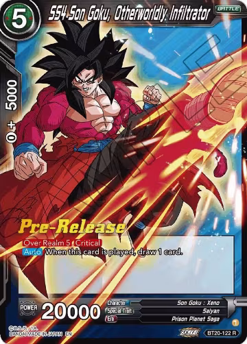 SS4 Son Goku, Otherworldly Infiltrator (BT20-122), Power Absorbed Pre-Release Cards — DB Super card price